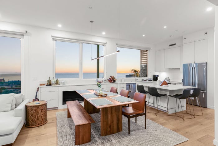 prefab home dining room, dvele, malibu,