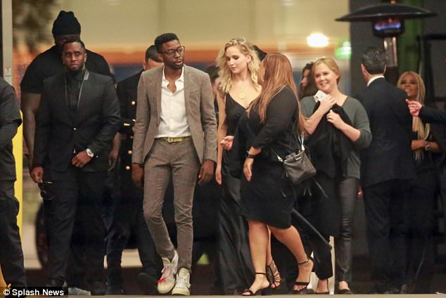 A-list: Diddy and Amy Schumer looked casually cool as they joined Jennifer at the party