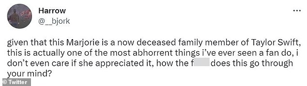 'Abhorrent': In the comment section of a video posted on Twitter that captured the scene, other fans had an opposite feeling towards the tribute, with one calling the tribute 'abhorrent'