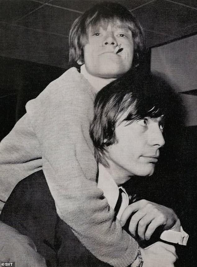 Stones guitarist Brian Jones pictured with drummer Charlie Watts