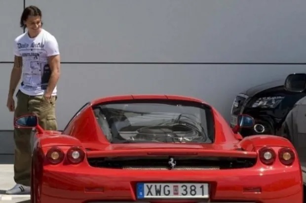 Zlatan is one of 400 lucky owners who have a rare Ferrari Enzo worth around £1m