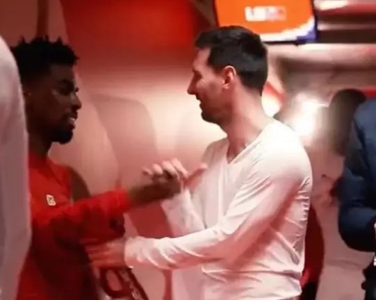 Angel Gomes swapped shirts with Lionel Messi last season