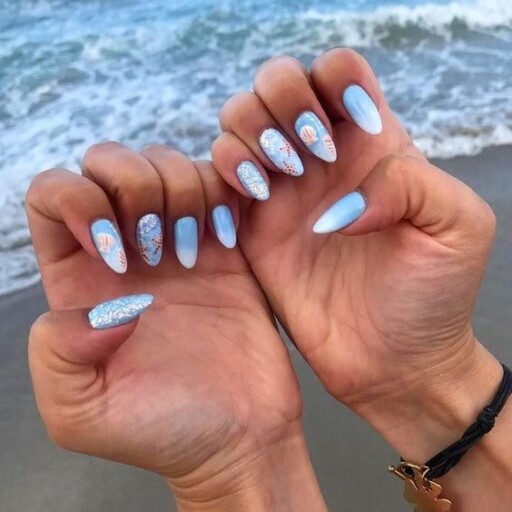 The best beach nails, tropical nails, mermaid nails, and ocean nails to copy