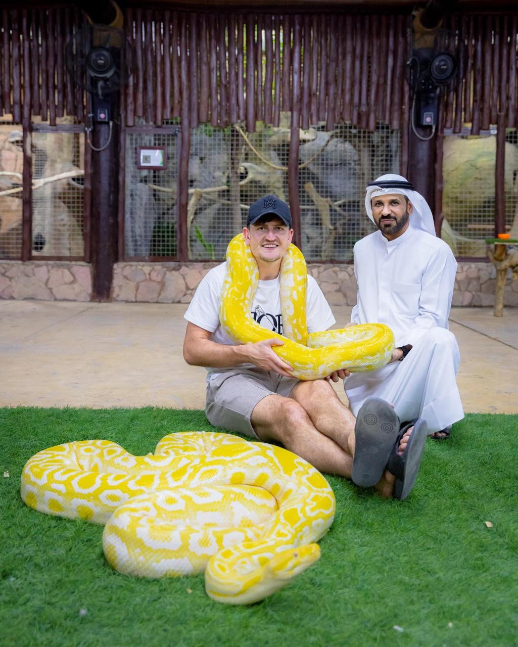 The Manchester United star poses with a huge snake